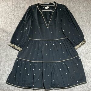 Velvet by Graham & Spencer Midnight Embroidered Dress Womens Small Boho